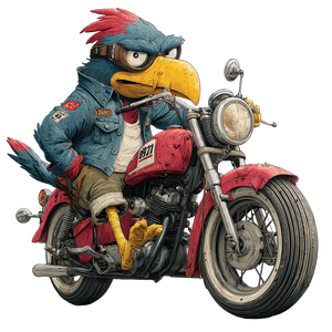 Biker Bird Vinyl Car Decal Sticker – Waterproof & UV-Resistant 3.4133333333333336"