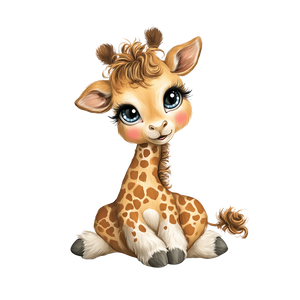 Baby Giraffe Illustration V7 Vinyl Car Decal Sticker – Waterproof & UV-Resistant 6.826666666666667"