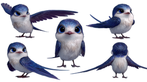 Pixar-Style Swallow V2 Vinyl Car Decal Sticker – Waterproof & UV-Resistant 5.4