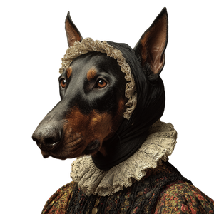 Dobermann In Dress V2 Vinyl Car Decal Sticker – Waterproof & UV-Resistant 3.4133333333333336"