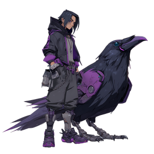 Cyberpet Crow Character Vinyl Car Decal Sticker – Waterproof & UV-Resistant 6.826666666666667"