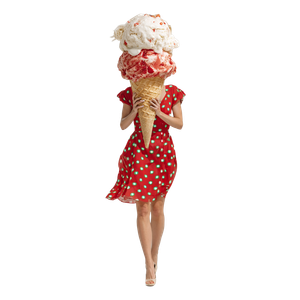 Happy Woman Ice Cream Vinyl Car Decal Sticker – Waterproof & UV-Resistant 3.4133333333333336"