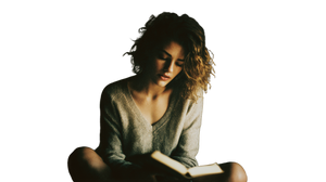 Woman Reading Bible V3 Vinyl Car Decal Sticker – Waterproof & UV-Resistant 5.4