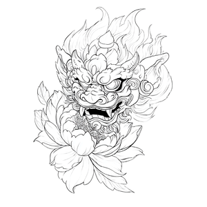 Barong Lotus Tattoo V3 Vinyl Car Decal Sticker – Waterproof & UV-Resistant 3.4133333333333336"