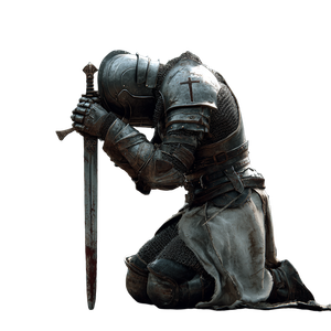 Lone Knight Kneeling V2 Vinyl Car Decal Sticker – Waterproof & UV-Resistant 3.4133333333333336"