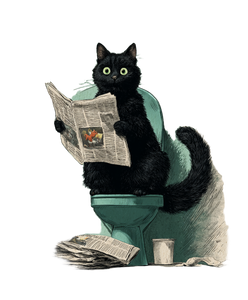Pooping Cat Reading V2 Vinyl Car Decal Sticker – Waterproof & UV-Resistant 8.0"