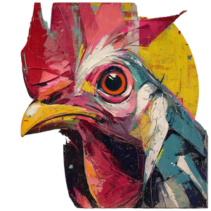 Expressive Rooster Portrait Vinyl Car Decal Sticker – Waterproof & UV-Resistant 3.4133333333333336"