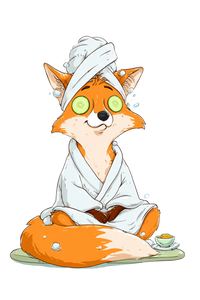 Relaxed Cartoon Fox Vinyl Car Decal Sticker – Waterproof & UV-Resistant 8.96"