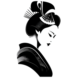 Geisha With Hanya Vinyl Car Decal Sticker – Waterproof & UV-Resistant 3.4133333333333336"