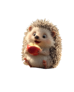 Hedgehog Eating Apple Vinyl Car Decal Sticker – Waterproof & UV-Resistant 8.0"
