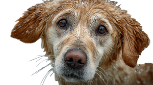 Drenched Golden Retriever Vinyl Car Decal Sticker – Waterproof & UV-Resistant 5.4
