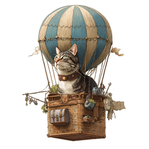 Cat On Balloon V22 Vinyl Car Decal Sticker – Waterproof & UV-Resistant 3.4133333333333336"