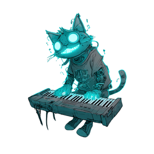 Punk Music Cat V2 Vinyl Car Decal Sticker – Waterproof & UV-Resistant 6.826666666666667"