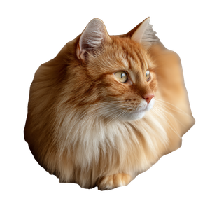 Fluffy Ginger Cat V9 Vinyl Car Decal Sticker – Waterproof & UV-Resistant 3.4133333333333336"