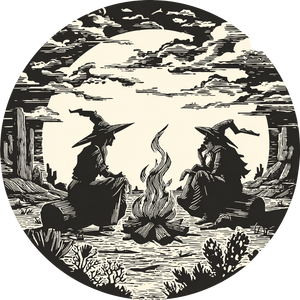 Desert Witches Gathering Vinyl Car Decal Sticker – Waterproof & UV-Resistant 3.4133333333333336"