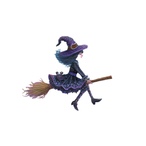 Whimsical Witch Flight Vinyl Car Decal Sticker – Waterproof & UV-Resistant 3.4133333333333336"