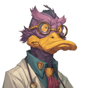 Duck Monster Professor Vinyl Car Decal Sticker – Waterproof & UV-Resistant 3.4133333333333336"