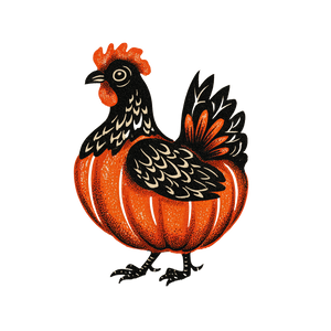 Pumpkin Hen Vinyl Car Decal Sticker – Waterproof & UV-Resistant 6.826666666666667"