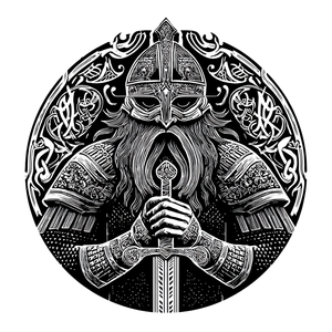 Odin Linocut V2 Vinyl Car Decal Sticker – Waterproof & UV-Resistant 3.4133333333333336"