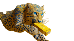 Blue-Spotted Cheetah Sprint Vinyl Car Decal Sticker – Waterproof & UV-Resistant 5.4