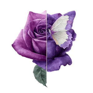 Purple Rose Butterfly V2 Vinyl Car Decal Sticker – Waterproof & UV-Resistant 3.4133333333333336"