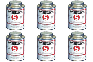 6x No. 5 Thread Sealant | Made in USA | For Plastic & Metal Pipe | 1.75 oz Tube