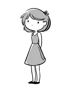 Clumsy Girl Drawing V2 Vinyl Car Decal Sticker – Waterproof & UV-Resistant 8.213333333333333"