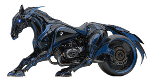 Fiery Robot Horse Vinyl Car Decal Sticker – Waterproof & UV-Resistant 5.4