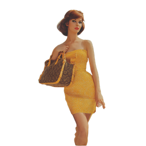 Vintage Lv Ad Woman Vinyl Car Decal Sticker – Waterproof & UV-Resistant 3.4133333333333336"