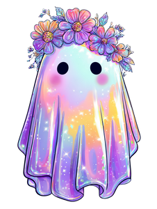 Cute Iridescent Ghost Vinyl Car Decal Sticker – Waterproof & UV-Resistant 8.213333333333333"