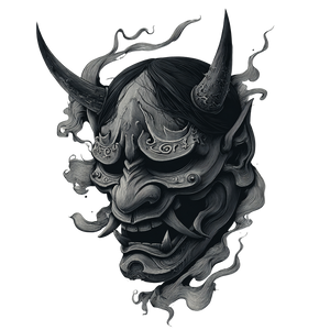 Hannya Mask Design V7 Vinyl Car Decal Sticker – Waterproof & UV-Resistant 3.4133333333333336"