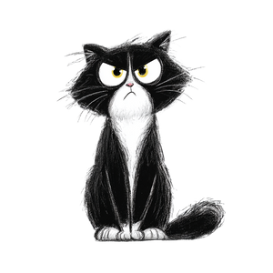 Grumpy Tuxedo Cat V2 Vinyl Car Decal Sticker – Waterproof & UV-Resistant 3.4133333333333336"