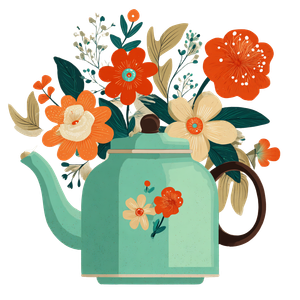 Retro Cartoon Teapot V2 Vinyl Car Decal Sticker – Waterproof & UV-Resistant 3.4133333333333336"