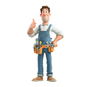 Skinny Cartoon Plumber Vinyl Car Decal Sticker – Waterproof & UV-Resistant 3.4133333333333336"