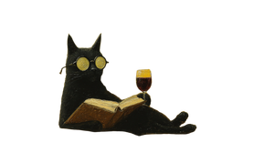 Black Cat Reading Vinyl Car Decal Sticker – Waterproof & UV-Resistant 2.8266666666666667"