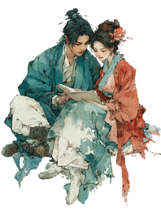 Neo-Chinese Couple Vinyl Car Decal Sticker – Waterproof & UV-Resistant 4.1066666666666665"
