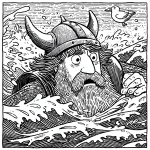Swimming Viking V3 Vinyl Car Decal Sticker – Waterproof & UV-Resistant 6.826666666666667"