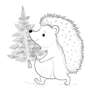 Hedgehog Christmas Tree V3 Vinyl Car Decal Sticker – Waterproof & UV-Resistant 3.4133333333333336"