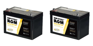 2x Go Power 12V 100A AGM Battery | Sun Cycle | Sealed Spill-Proof Design | Ideal for PV Solar & Inverters