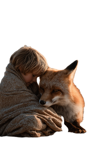Boy And Fox Vinyl Car Decal Sticker – Waterproof & UV-Resistant 4.8533333333333335"
