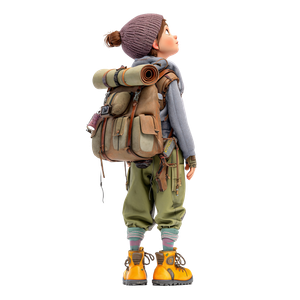 Young Explorer Girl Vinyl Car Decal Sticker – Waterproof & UV-Resistant 3.4133333333333336"