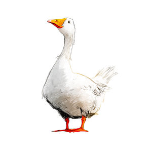 White Animated Goose V2 Vinyl Car Decal Sticker – Waterproof & UV-Resistant 3.4133333333333336"