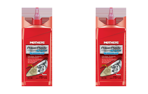 2x Mothers PowerPlastic Plastic Cleaner | For PowerBall Tools | Polishes & Protects Headlights, Taillights, Windows | Removes Scratches