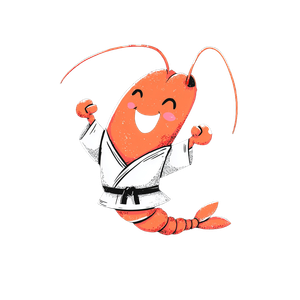 Cheerful Judo Shrimp V2 Vinyl Car Decal Sticker – Waterproof & UV-Resistant 6.826666666666667"