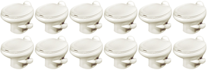 12x Upgrade Your RV Toilet with Thetford Aqua Magic Style II | Permanent | Low Profile | Round Seat | Powerful Flush | Bone Color | Easy to Clean