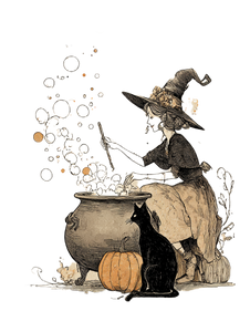 Witch Stirring Cauldron V4 Vinyl Car Decal Sticker – Waterproof & UV-Resistant 8.213333333333333"
