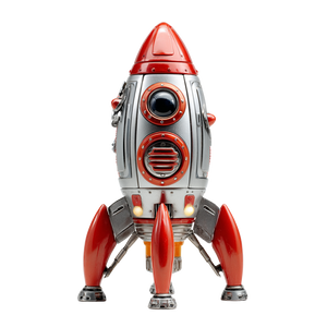 Sci-Fi Toy Rocket V2 Vinyl Car Decal Sticker – Waterproof & UV-Resistant 3.4133333333333336"