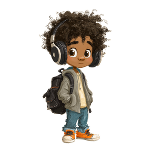 Curly-Haired Boy V4 Vinyl Car Decal Sticker – Waterproof & UV-Resistant 3.4133333333333336"