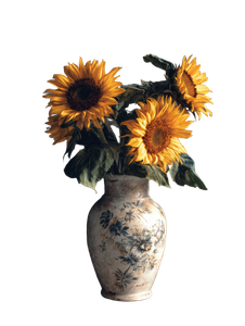 Ceramic Sunflower Vase V2 Vinyl Car Decal Sticker – Waterproof & UV-Resistant 4.1066666666666665"