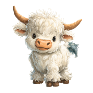 Baby Highland Cow V22 Vinyl Car Decal Sticker – Waterproof & UV-Resistant 3.4133333333333336"